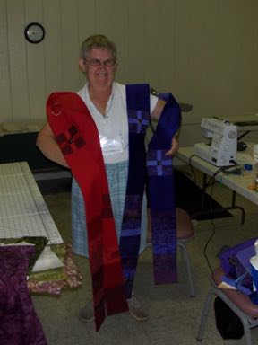 Marge Rogers with her stoles